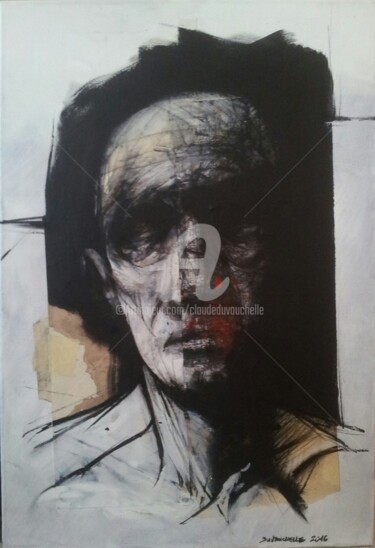 Malerei mit dem Titel "PORTRAIT IMAGINAIRE…" von Claude Duvauchelle, Original-Kunstwerk, Acryl