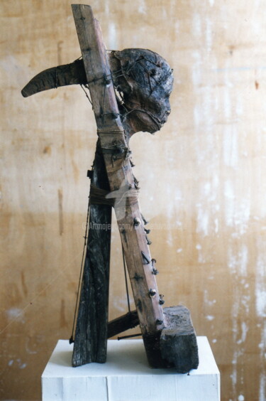 Sculpture titled ""JOL" 94x36x41 cm-…" by Claude Duvauchelle, Original Artwork, Wood