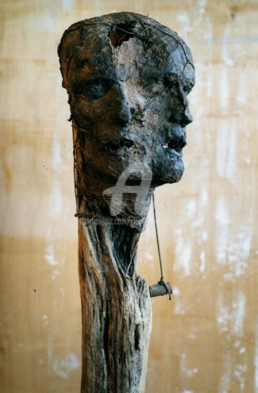 Sculpture intitulée ""VESTIGE"- 117x20x4…" par Claude Duvauchelle, Œuvre d'art originale, Bois