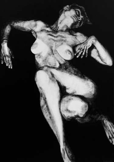 Peinture intitulée "Black&White N°4" par Claude Fougerousse, Œuvre d'art originale, Acrylique