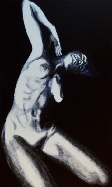 Painting titled "BLACk&White N°12 pl…" by Claude Fougerousse, Original Artwork, Acrylic Mounted on Wood Stretcher frame