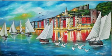 Peinture intitulée "Porto venere Italie" par Sylvie Garcia, Œuvre d'art originale, Huile