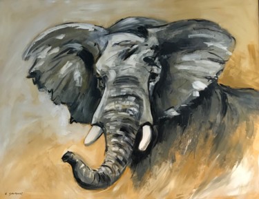 Peinture intitulée "L'Éléphant" par Claude Goument, Œuvre d'art originale, Acrylique