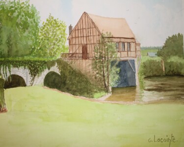 Peinture intitulée "le moulin de vernon" par Claude Lacointe, Œuvre d'art originale, Aquarelle