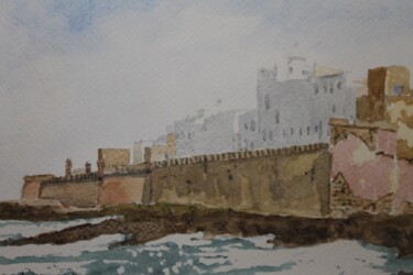 Painting titled "issaouira (maroc)" by Claude Lacointe, Original Artwork, Watercolor