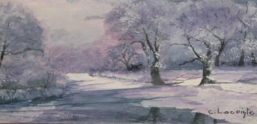 Peinture intitulée "neige" par Claude Lacointe, Œuvre d'art originale, Aquarelle