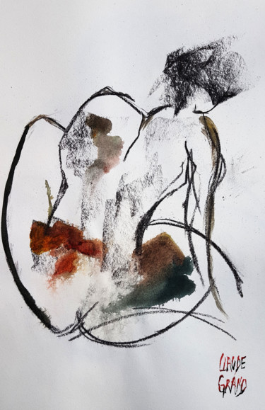 Рисунок под названием "Nu 010" - Claude Grand, Подлинное произведение искусства, Чернила
