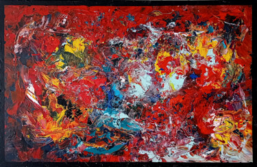 Peinture intitulée "RedWone" par Claude Grand, Œuvre d'art originale, Acrylique