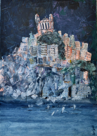 Peinture intitulée "Lyon et l'ange" par Claude Grand, Œuvre d'art originale, Acrylique