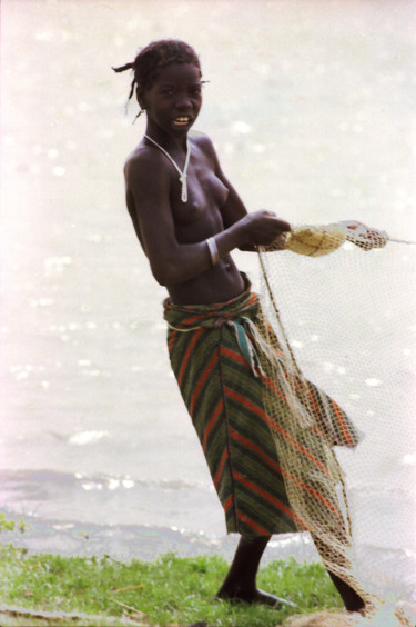 Photographie intitulée "la pèche au filet" par Claude Grand, Œuvre d'art originale