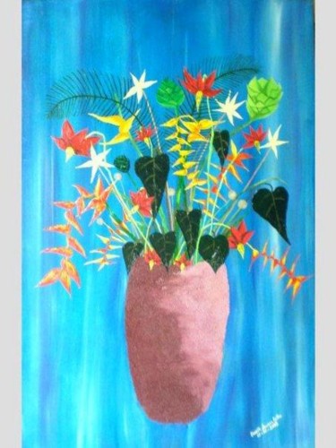 Painting titled "flowers for the eye" by Claudette Fonseca Castro, Original Artwork