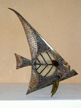 Sculpture intitulée "POISSON Triangle" par Claude Valois, Œuvre d'art originale