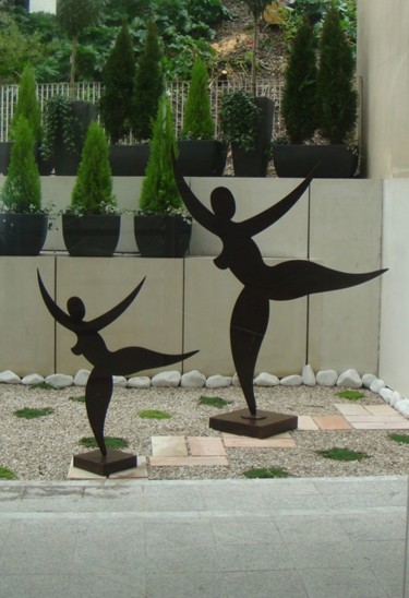 Sculpture intitulée "2 Danseuses b 200 +…" par Claude Valois, Œuvre d'art originale, Métaux