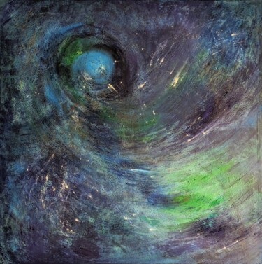 绘画 标题为“Astrosphere” 由Claudia Acksteiner, 原创艺术品, 油 安装在木质担架架上