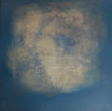 제목이 "blue sky"인 미술작품 Claudia Acksteiner로, 원작, 기름 나무 들것 프레임에 장착됨