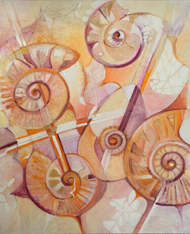 Schilderij getiteld "Nautilus" door Amadesi Claudia, Origineel Kunstwerk, Acryl