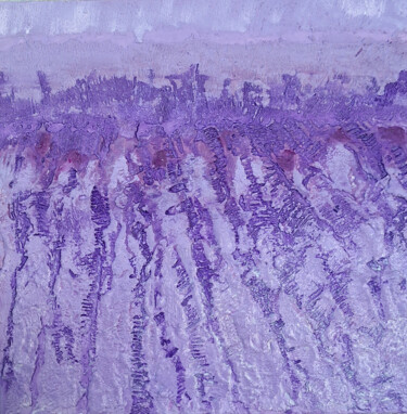 Painting titled "Campi di lavanda" by Amadesi Claudia, Original Artwork, Acrylic Mounted on Wood Stretcher frame