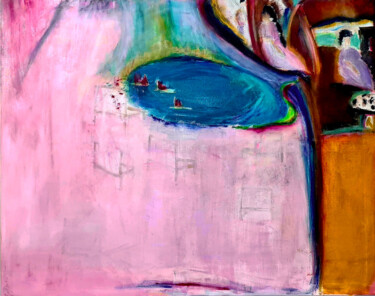 Картина под названием ""Jeunes femmes et s…" - Claudia De La Hoz, Подлинное произведение искусства, Акрил Установлен на Дере…