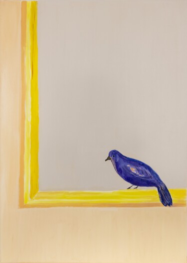 Painting titled "" Pigeon magique"" by Claudia De La Hoz, Original Artwork, Acrylic