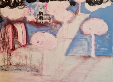 Pintura titulada "" une porte vers...…" por Claudia De La Hoz, Obra de arte original, Pastel Montado en Bastidor de camilla…
