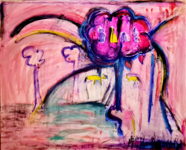Painting titled "" Extravagant Love "" by Claudia De La Hoz, Original Artwork, Acrylic Mounted on Wood Stretcher frame