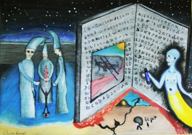Malerei mit dem Titel "The sect in time an…" von Claudia Rangel, Original-Kunstwerk, Aquarell