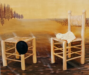 Painting titled "ABUELOS" by Claudia Fernandez, Original Artwork, Acrylic Mounted on Wood Stretcher frame