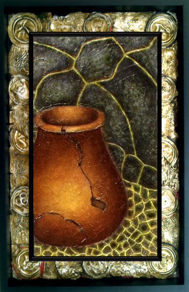 Painting titled "ancestral-turtle-sh…" by Claudia Fuentes De Lacayo, Original Artwork