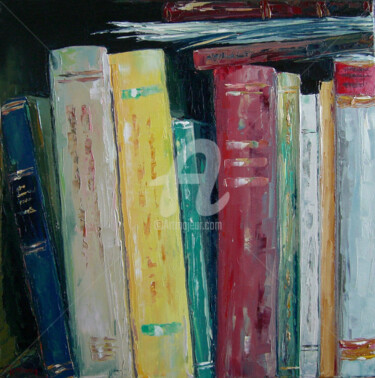 Painting titled ""Library"" by Claudia Hansen, Original Artwork, Oil