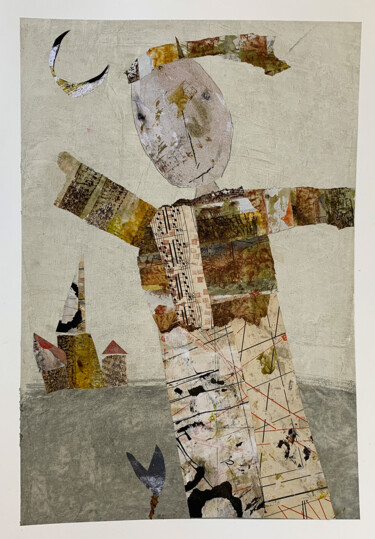Malerei mit dem Titel "The city, the man a…" von Claudia König, Original-Kunstwerk, Acryl