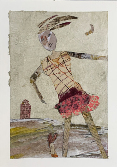 Malerei mit dem Titel "My pink skirt" von Claudia König, Original-Kunstwerk, Acryl