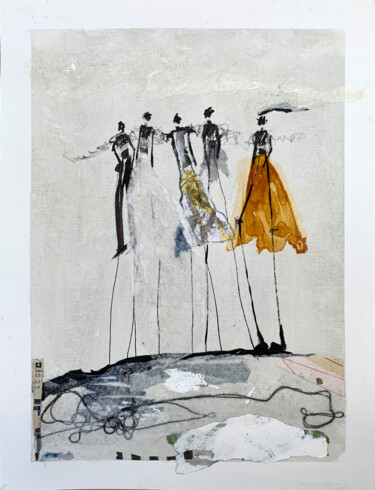 Disegno intitolato "Group of people" da Claudia König (koenigsfigurine), Opera d'arte originale, Inchiostro