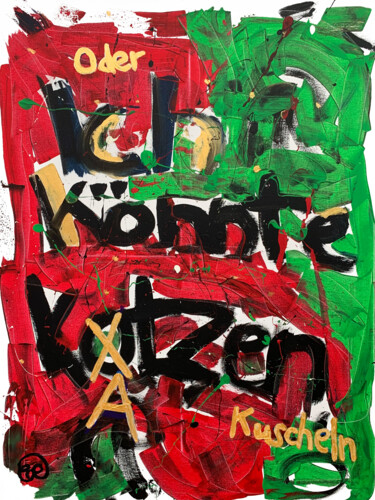 Peinture intitulée "Ich könnte kotzen,…" par Claudia Letulé, Œuvre d'art originale, Acrylique