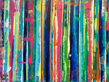 Картина под названием "Forêt magique 8" - Claudia Letulé, Подлинное произведение искусства, Акрил Установлен на Деревянная р…
