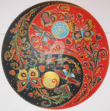 Peinture intitulée "Mandala Equilibrio" par Claudia Becker, Œuvre d'art originale, Acrylique