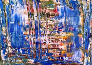 Painting titled "Abstraktes Wasser N…" by Claudia Maria Ulrich, Original Artwork, Oil