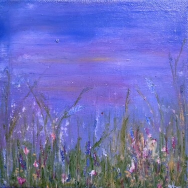 Painting titled "Stille Sommer Wiese" by Claudia Maria Ulrich, Original Artwork, Oil