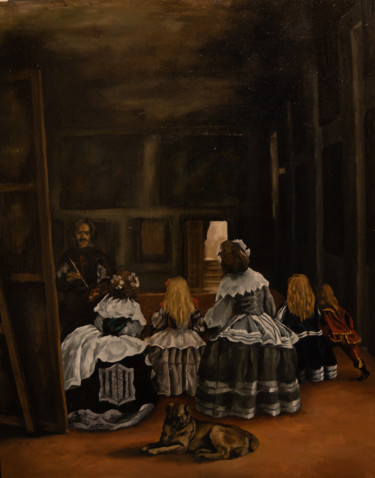 7439_Framed Drawing Las Meninas, after Velázquez - Scene By Rhys