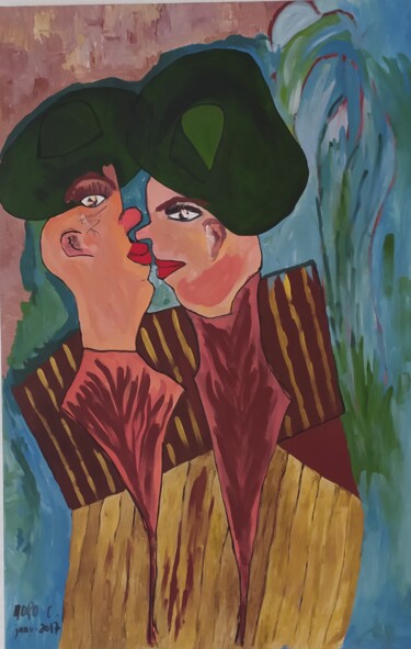 Painting titled "Les amoureux de Str…" by Claudia Moro, Original Artwork, Acrylic