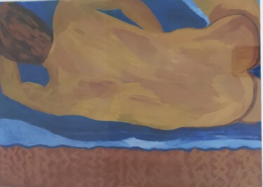 Peinture intitulée "Dans lit" par Claudia Moro, Œuvre d'art originale, Gouache