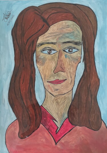 Painting titled "La psychologue" by Claudia Moro, Original Artwork, Gouache