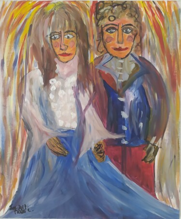 Painting titled "Mariage" by Claudia Moro, Original Artwork, Acrylic