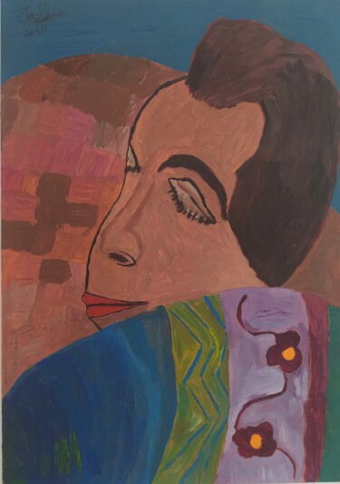 Картина под названием "En dormant" - Claudia Moro, Подлинное произведение искусства, Гуашь