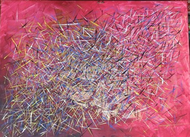 Painting titled "Sticks #1" by Claudia Rivera, Original Artwork, Acrylic Mounted on Wood Stretcher frame