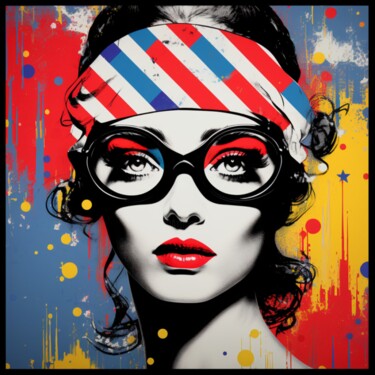 Painting titled "FRENCH WOMAN" by Claudia Sauter (Poptonicart), Original Artwork, Digital Collage