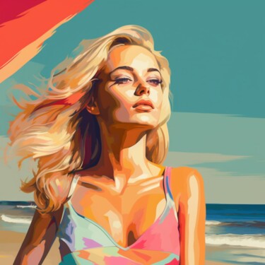 Painting titled "OUTERBANKS DREAMS W…" by Claudia Sauter (Poptonicart), Original Artwork, Digital Collage