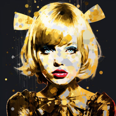 Malerei mit dem Titel "GOLD MARIE FAIRY TA…" von Claudia Sauter (Poptonicart), Original-Kunstwerk, Digitale Collage