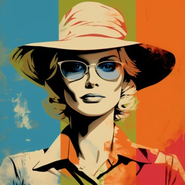 Painting titled "COWGIRL POPART" by Claudia Sauter (Poptonicart), Original Artwork, Digital Collage