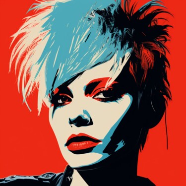 Painting titled "PUNK REBELL" by Claudia Sauter (Poptonicart), Original Artwork, Digital Collage