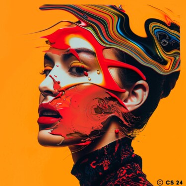 Peinture intitulée "SPRINGTIME IN RED" par Claudia Sauter (Poptonicart), Œuvre d'art originale, Collage numérique